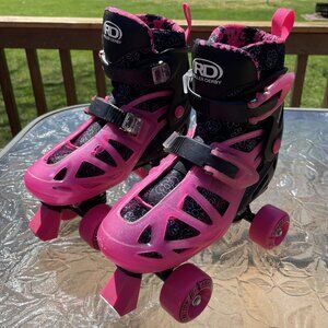 Roller Derby Energy Flex Adjustable Beginners Roller Skates Pink Black Quick Fit